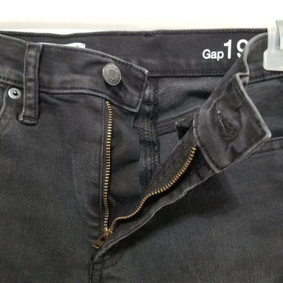 GAP jeans 26 Slim Straight Black Stone Wash denim stretch - Picture 9 of 15